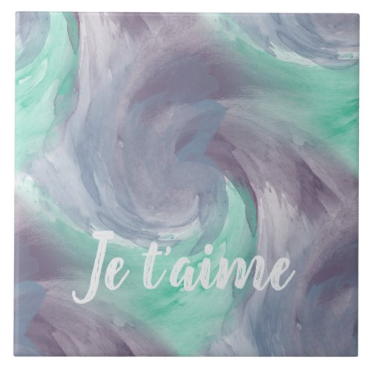 Krawatte-Farbton Lila grünes, farbiges Wasser in L Fliese (Vorderseite)