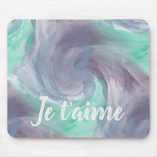 Krawatte-Farbton Lila grünes, farbiges Wasser in L Mousepad (Vorne)