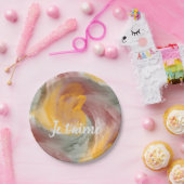 Krawatte-Farbton Orange Grüne Farbe Wasser Farbe i Pappteller (Party)