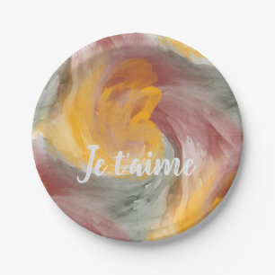 Krawatte-Farbton Orange Grüne Farbe Wasser Farbe i Pappteller