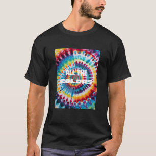 Krawatte-Färbung Fett Retro-Regenbogenfarben T-Shirt