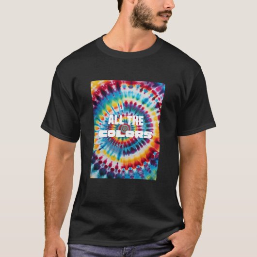 Krawatte-Färbung Fett Retro-Regenbogenfarben T-Shirt (Vorderseite)