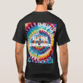 Krawatte-Färbung Fett Retro-Regenbogenfarben T-Shirt (Rückseite)