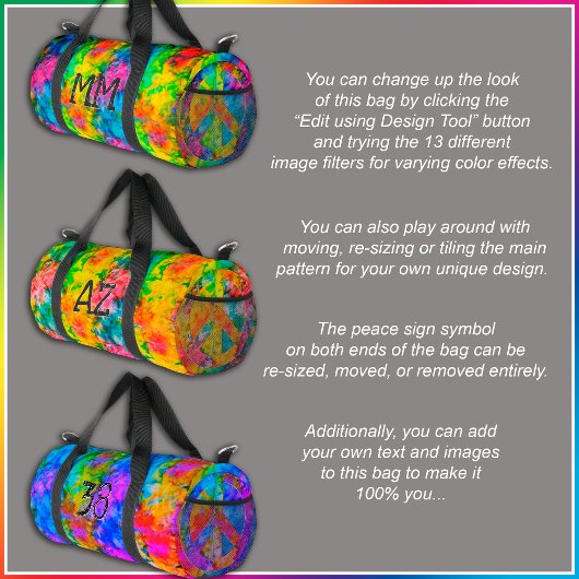 [Krawatte-Färbung] Fraktal-Zeichen-Monogramm Duffle Bag