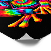 Krawatte-Färbung Frog Peace Sign Hippie Poster (Ecke)