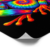 Krawatte-Färbung Frog Peace Signie Hippie for Men  Poster (Ecke)