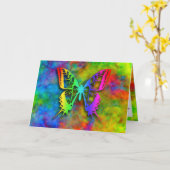 [Krawatte-Färbung] Regenbogenfarben Schmetterling Karte (Gelbe Blume)