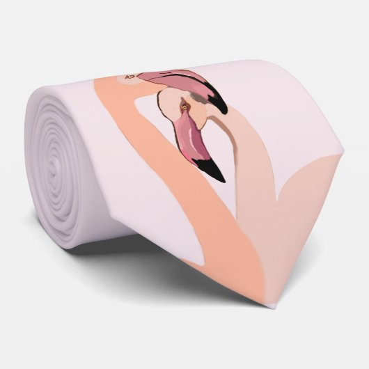 Krawatte, Flamingo Liebe Krawatte (Gerollt)