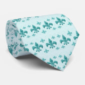 Krawatte Fleur-De-Lis Aqua (Gerollt)