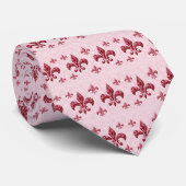 Krawatte Fleur-De-Lis Pink (Gerollt)