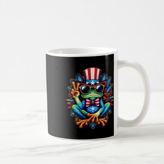 Krawatte Frog Peace Sign Hippie 4. Juli Kaffeetasse (Rechts)