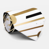 Krawatte für abstraktes Gold und schwarze Dreiecke (Gerollt)