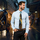 Krawatte für aquamarines Gold-Marmor-Design