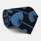 Krawatte für Blumenlüfter mit blauer Feder (Gerollt)