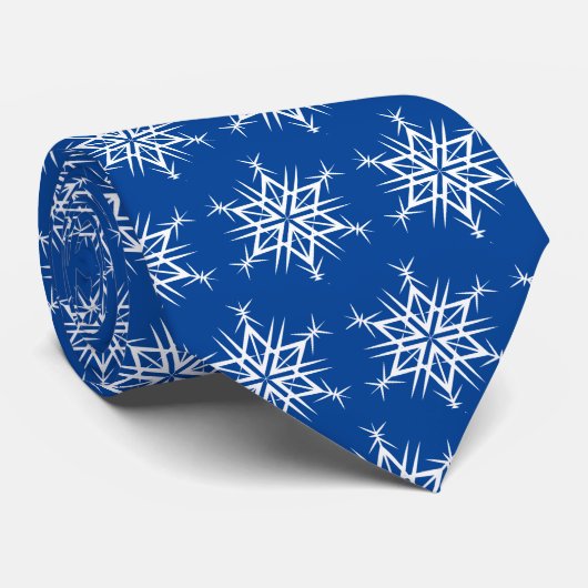 Krawatte für Männer Schneeflocken (Gerollt)