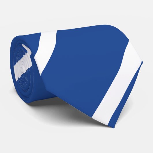 Krawatte für mittelblaue und weiße Streifen (Gerollt)