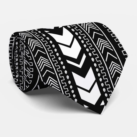 Krawatte für Schwarz-Weiß-Afrikanischer Schmucksto (Gerollt)