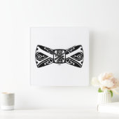 Krawatte für Schwarzweiß Quadratische Wanduhr (Zuhause)