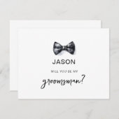 Krawatte für Wasserfarben: Werden Sie mein Trauzeu Einladung (Vorne/Hinten)