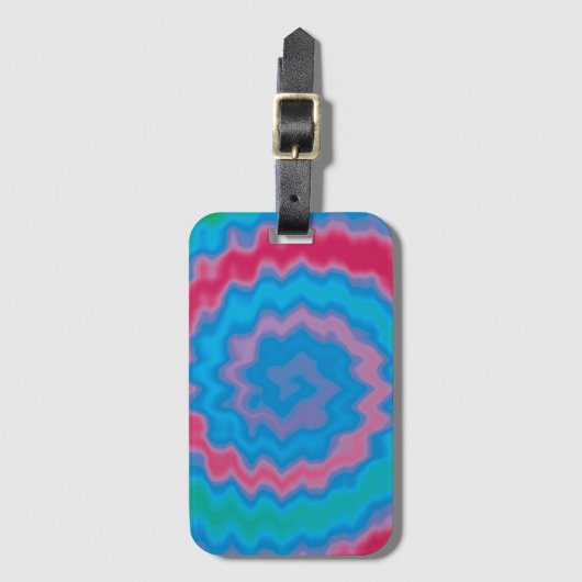 Krawatte gefärbt groovy funky Retro coole Muster Gepäckanhänger (Vorderseite Vertikal)