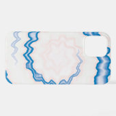 Krawatte gefärbt groovy funky Retro Swirl blau wei iPhone Hülle (Rückseite (Horizontal))