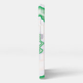 Krawatte gefärbt groovy funky Retro Swirl grün wei iPhone Hülle (Linke Seite)