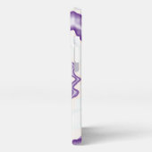 Krawatte gefärbt groovy funky Retro Swirl lila wei iPhone Hülle (Linke Seite)