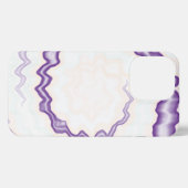 Krawatte gefärbt groovy funky Retro Swirl lila wei iPhone Hülle (Rückseite (Horizontal))