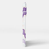 Krawatte gefärbt groovy funky Retro Swirl lila wei iPhone Hülle (Rechte Seite)