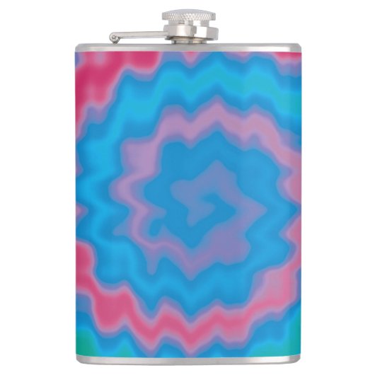 Krawatte gefärbt groovy funky Retrowirl cool Flachmann (Vorderseite)