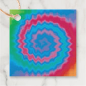 Krawatte gefärbt groovy funky Retrowirl cool Geschenkanhänger (Vorderseite)