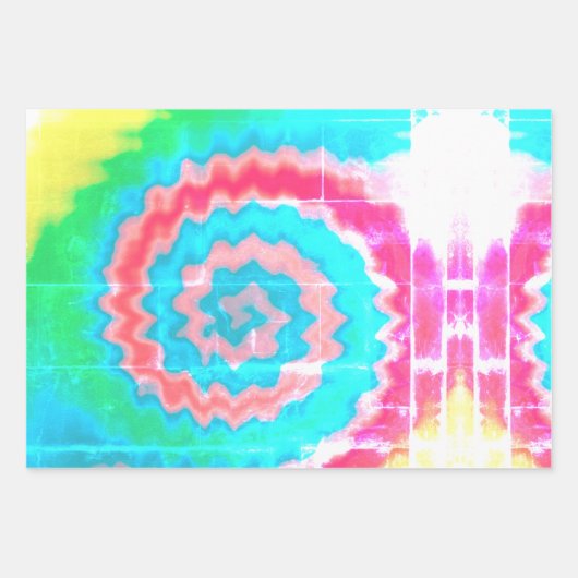 Krawatte gefärbt groovy funky Retrowirl cool Geschenkpapier Set (Vorderseite 2)