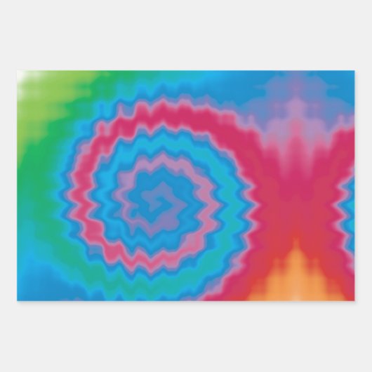 Krawatte gefärbt groovy funky Retrowirl cool Geschenkpapier Set (Vorderseite)