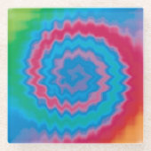 Krawatte gefärbt groovy funky Retrowirl cool Glasuntersetzer (Vorderseite)