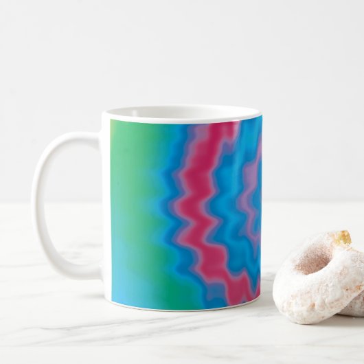 Krawatte gefärbt groovy funky Retrowirl cool Kaffeetasse (Mit Donut)