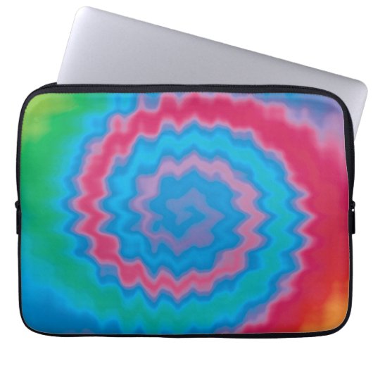 Krawatte gefärbt groovy funky Retrowirl cool Laptopschutzhülle (Vorderseite)
