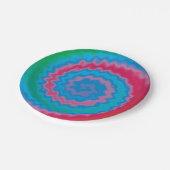 Krawatte gefärbt groovy funky Retrowirl cool Pappteller (Schrägansicht)