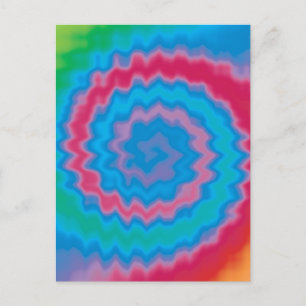 Krawatte gefärbt groovy funky Retrowirl cool Postkarte
