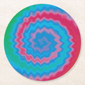 Krawatte gefärbt groovy funky Retrowirl cool Runder Pappuntersetzer (Vorderseite)