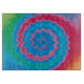 Krawatte gefärbt groovy funky Retrowirl cool Schneidebrett (Vorderseite)