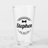 Krawatte gekurbelt Textname Datum Trauzeuge Hochze Glas (Vorderseite)