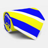 Krawatte Gelb Blau und Weiß (Gerollt)