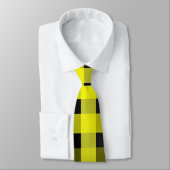 Krawatte Gelb und Schwarz Gingham (Gebunden)