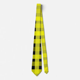 Krawatte Gelb und Schwarz Gingham