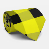 Krawatte Gelb und Schwarz Gingham (Gerollt)