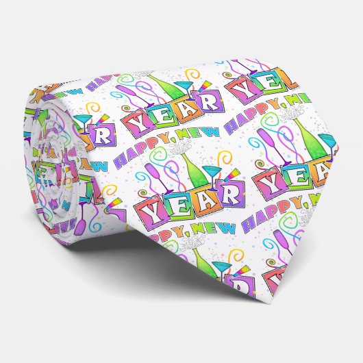 Krawatte - GLÜCKLICHES NEUES JAHR (Gerollt)