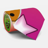 Krawatte - GROSSBANG SCHWARZE LÖCHEN POP ART (Gerollt)