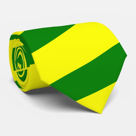 Krawatte grün und gelb gestrichen (dicke Streifen) (Gerollt)