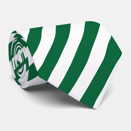 Krawatte grün-weiß gestreift (Gerollt)