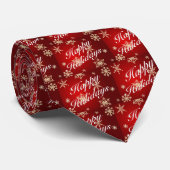 Krawatte Happy Holidays - Red (Gerollt)